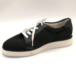 Sarto Shoes Womens Sneaker Quinn Black Leather Wedge Heel Toe Low Top 8.5